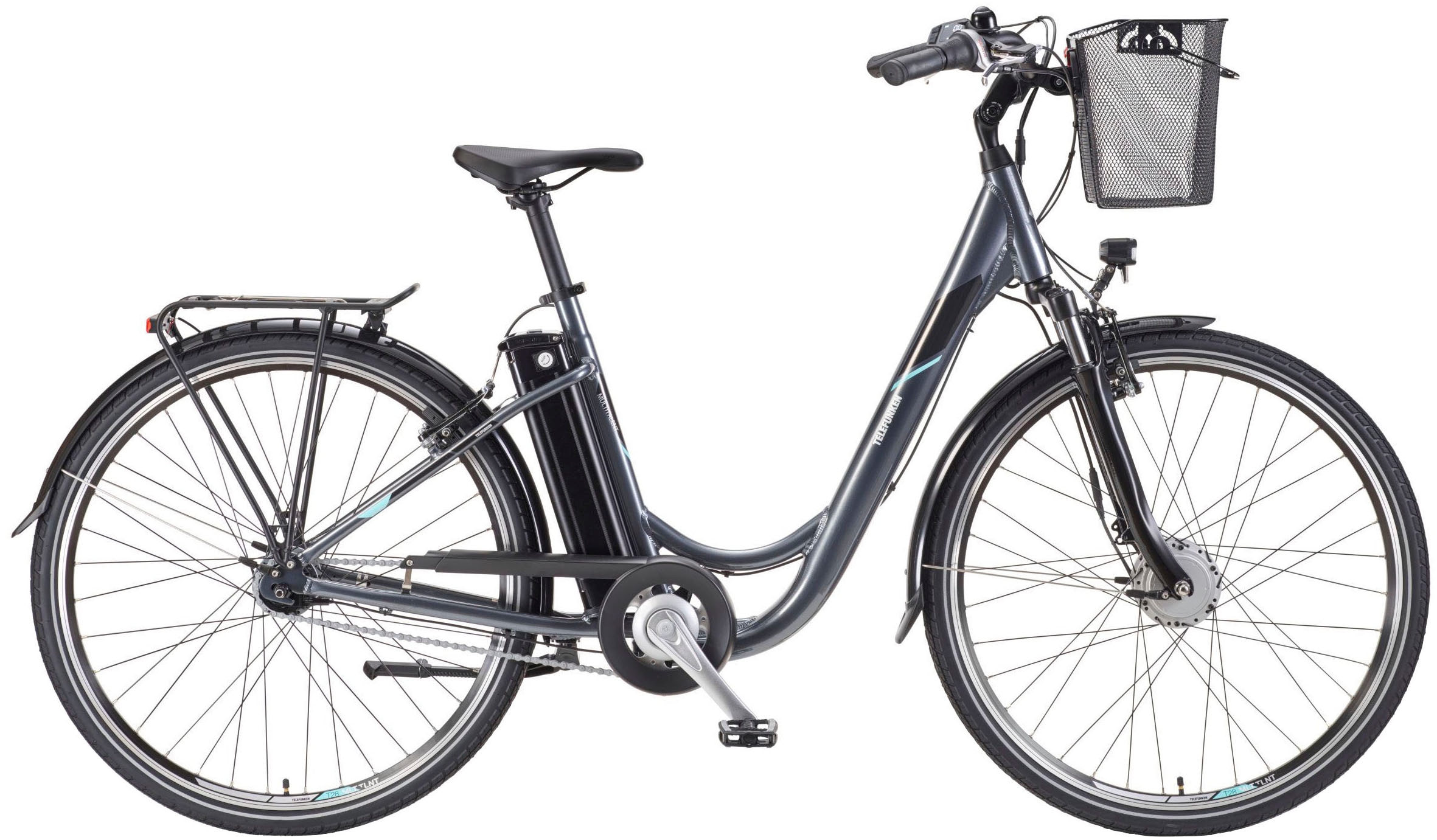 E-Bike TELEFUNKEN "Multitalent RC840" Gr. 48, grau (anthrazit, schwarz), Elektrofahrräder, 48cm, 28 Zoll (71,12cm), Pedelec, Elektrofahrrad für Damen u. Herren Image