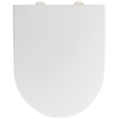 WC-Sitz WENKO "Exclusive Nr. 4", weiß, B:38cm L:46cm, Duroplast, Edelstahl, WC-Sitze, aus Duroplast, mit Absenkautomatik
