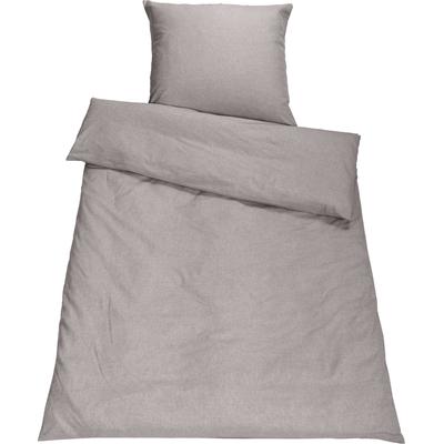 Bettwäsche SETEX "Chambray", grau (kieselgrau), B/L: 155cm x 220cm, , Chambray, B/L: 80cm x 80cm, Chambray, Obermaterial: 90% Baumwolle, 10% Polyester, Bettwäsche, in diversen Uni-Tönen Image
