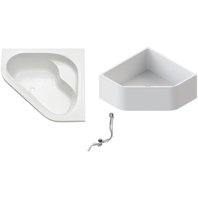 Badewanne OTTOFOND "Set Eckwanne", weiß, B:140cm H:58cm L:140cm T:140cm, Sanitäracryl, Badewannen, 1350 mm/430 mm Eckwan