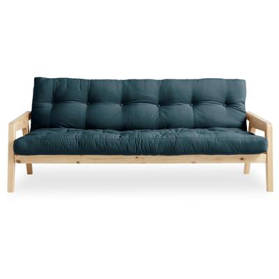 Schlafsofa KARUP DESIGN, blau (petrolblau), B:204cm H:40cm T:90cm, Sofas, Mit Holzstruktur, inkl. Futonmatratze, Liegefläche 130x190 cm Image