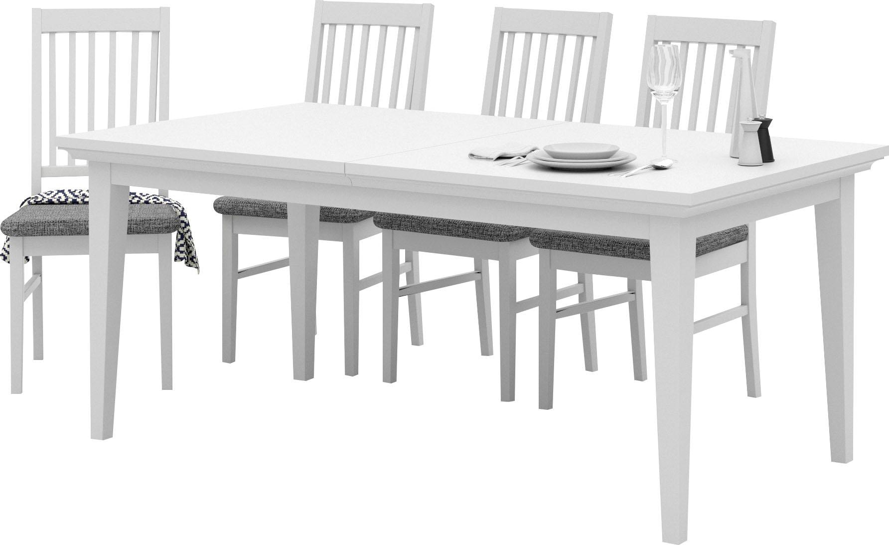 Esstisch HOME AFFAIRE "Paris", weiß, B:180cm H:76cm T:95cm, Tische, Holzoptik, verlängerbar durch extra Ansteckplatten, Breite 180 cm Image