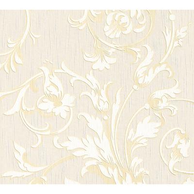 Textiltapete ARCHITECTS PAPER "Tessuto", gold (creme gold), B:0,53m L:10,05m, Viskose, Vlies, Tapeten, Blumen-Tapete Floral Tapeten Wohnzimmer Schlafzimmer Küche Flur Design Image