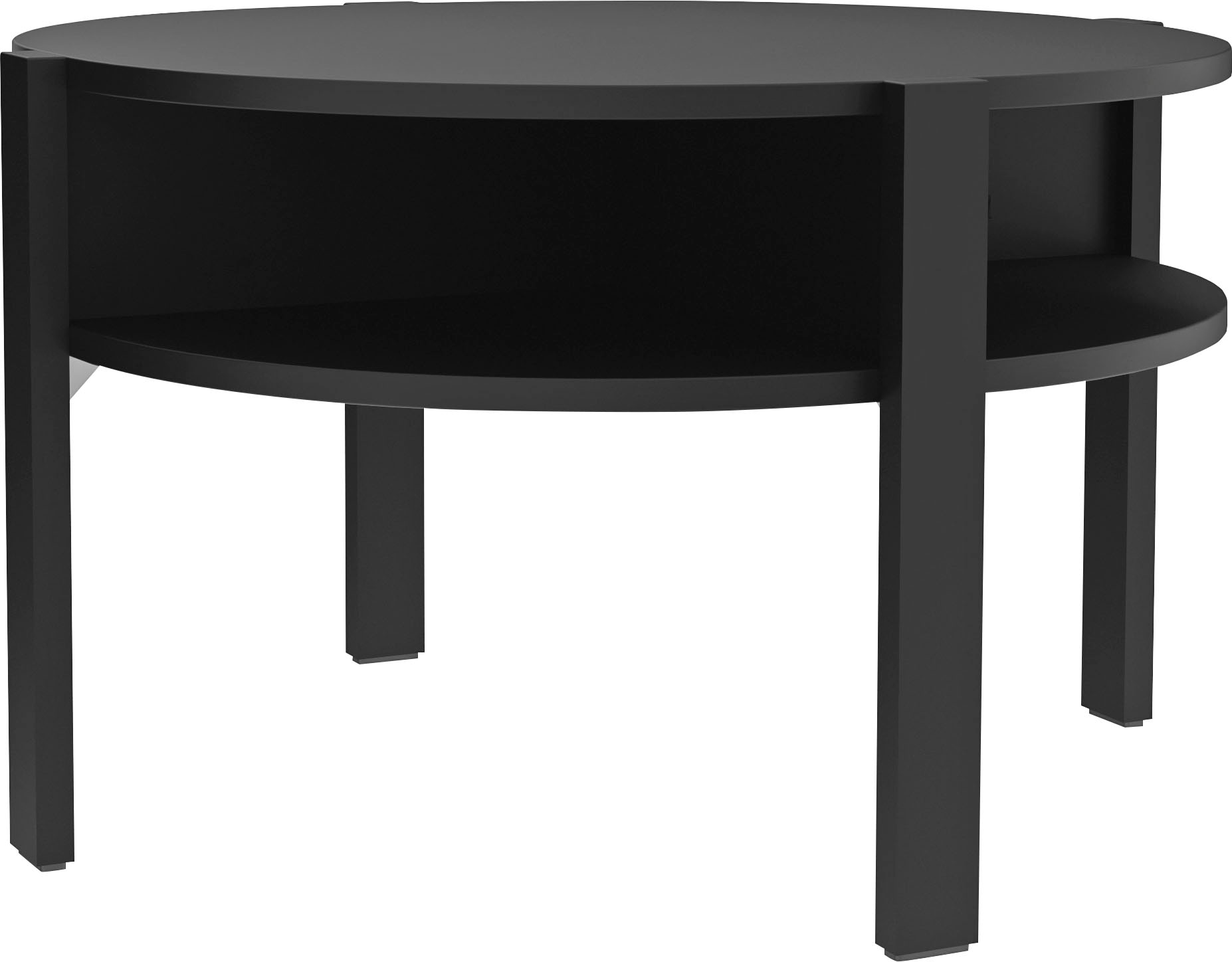 Beistelltisch FORTE "Tobago", schwarz, B:74,4cm H:45,5cm T:74,4cm, Tische, Beistelltisch, Durchmesser ca. 74,5 cm