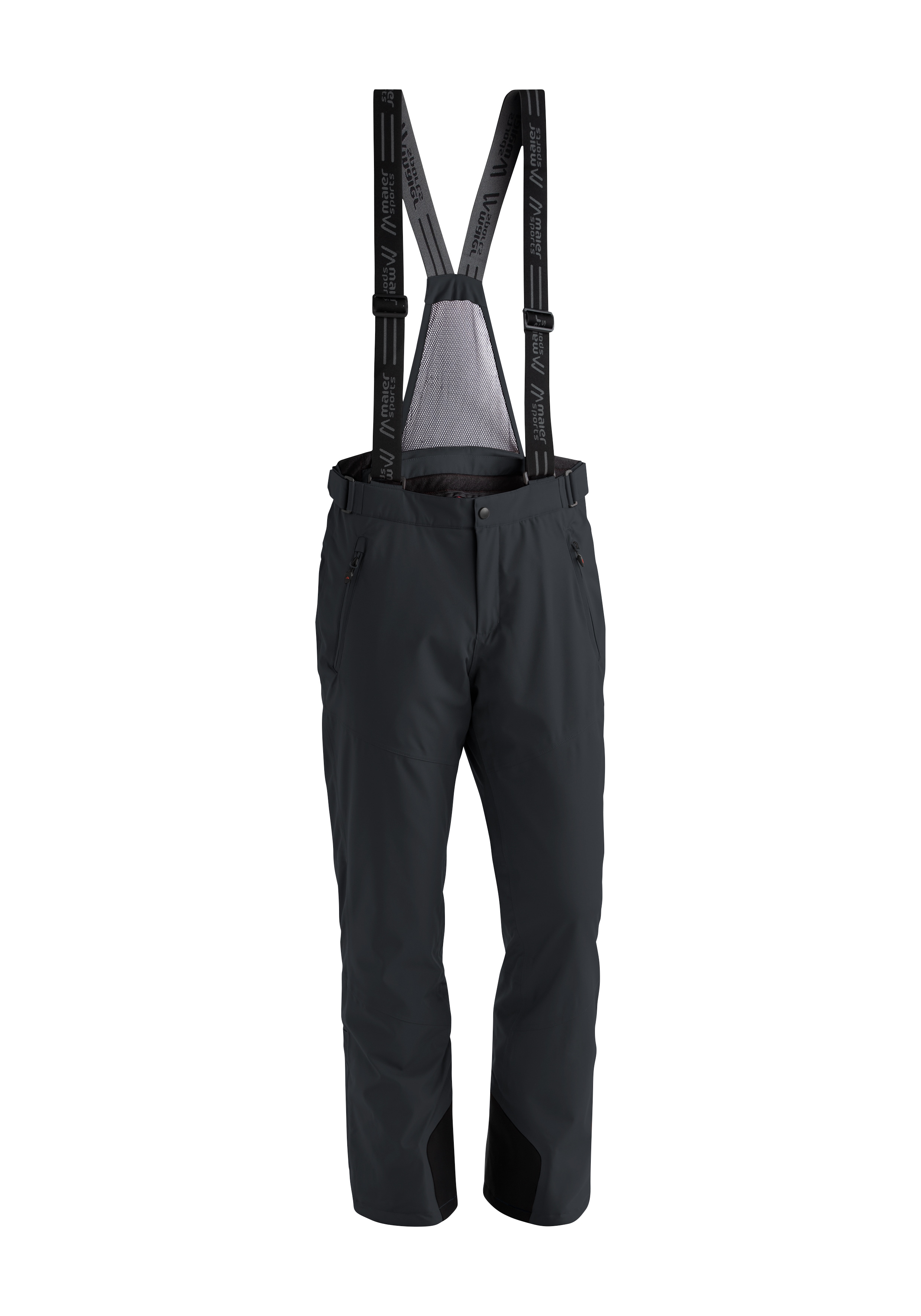 Skihose MAIER SPORTS "Anton 2", Herren, Gr. 28, Kurzgrößen, schwarz, 100% Polyester, Hosen, Herren Schneehose mit Hosenträgern, wind/wasserdicht, Regular Fit Image