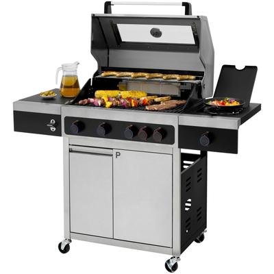 Gasgrill TEPRO "Keansburg 4 Special Edition" Grills Gr. B/H/T: 138cm x 118cm x 62cm, grau (schwarz/edelstahlfarben) BxTxH: 138x62x118 cm