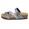Pantolette LICO "Pantolette Natural Glitter", Gr. 36, grau, Synthetik, Schuhe
