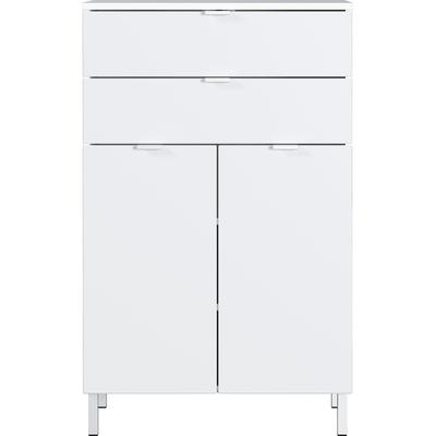 Badkommode GERMANIA "GW-Mauresa", weiß (weiß, weiß hochglanz), B:60cm H:97cm T:34cm, Sideboards