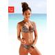 Triangel-Bikini LASCANA Gr. 40, Cup A, braun (braun, bedruckt) Damen Bikini-Sets Ocean Blue