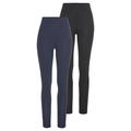 Leggings BOYSEN'S, Damen, Gr. 52 (XXL), N-Gr, blau (marine, schwarz), Jersey, Obermaterial: 95% Baumwolle, 5% Elasthan, unifarben, Basic, sehr figurbetont knöchellang, Hosen, mit Baumwolle NEUE FARBE