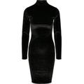 Jerseykleid URBAN CLASSICS "Damen Ladies Velvet Turtle Neck Dress" Gr. XL, US-Größen, schwarz (black) Damen Kleider Freizeitkleider