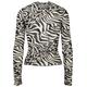 Langarmshirt URBAN CLASSICS "Damen Ladies AOP Mesh Turtleneck Longsleeve" Gr. M, schwarz-weiß (white, black) Damen Shirts Jersey