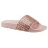 Pantolette SKECHERS "POP UPS NEW SPARK", Damen, Gr. 39, rosa (roségoldfarben), Textil, casual, Schuhe, Sommerschuh, Schlappen mit funkelnder Bandage