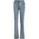 Bequeme Jeans URBAN CLASSICS "Urban Classics Damen Ladies High Waist Straight Slit Denim Pants" Gr. 29, Normalgrößen, blau (tintedlightbluewashed) Damen Jeans