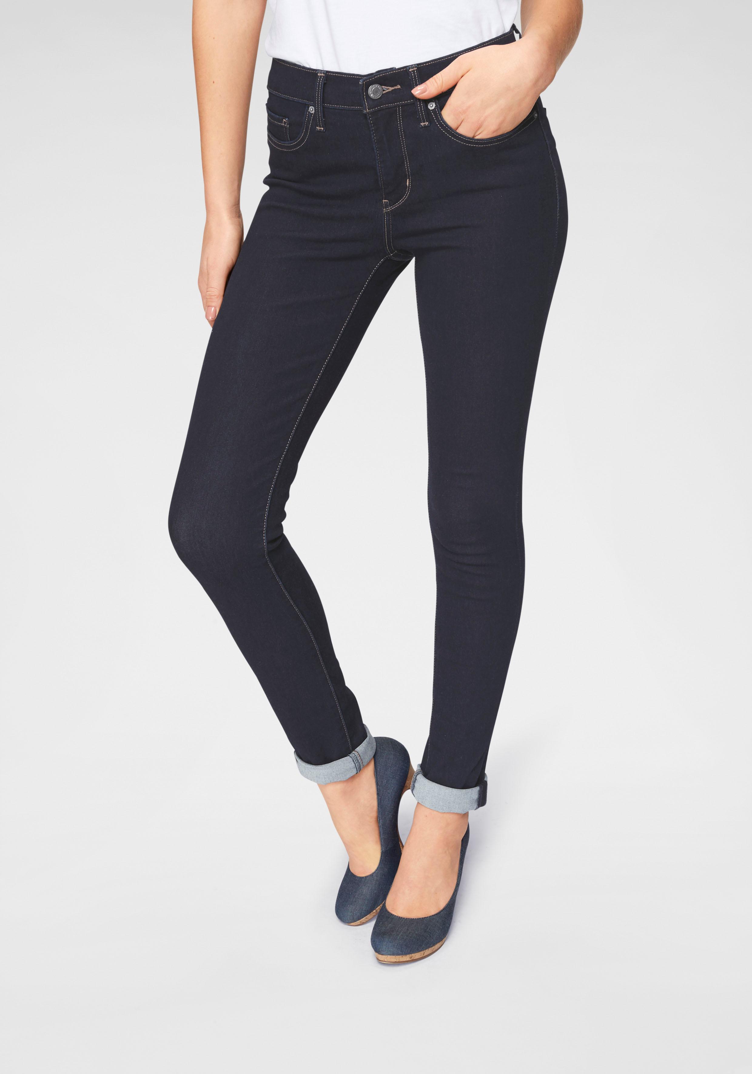 Slim-fit-Jeans LEVI'S "311 Shaping Skinny", Damen, Gr. 26, Länge 30, blau (schwarz, blau, rinsed), Denim/Jeans, Obermaterial: 80% Baumwolle, 19% Polyester, 1% Elasthan, unifarben, skinny fit lang, Jeans, im 5-Pocket-Stil, Topseller Image