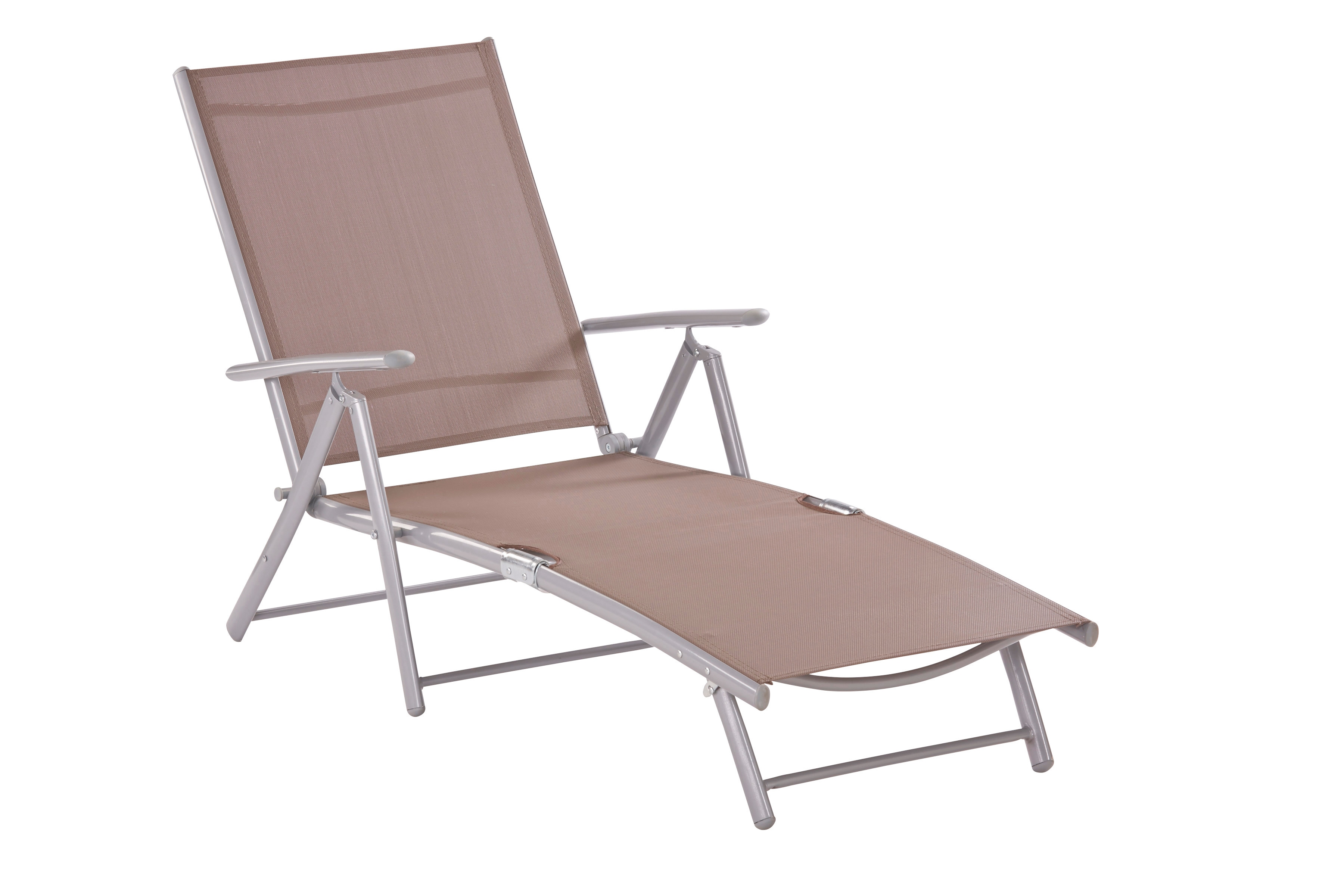 Gartenliege MERXX, grau (taupe), Obermaterial: 100% Polyester, Gartenliegen, Gartenliege, Alu/Textil, klappbar