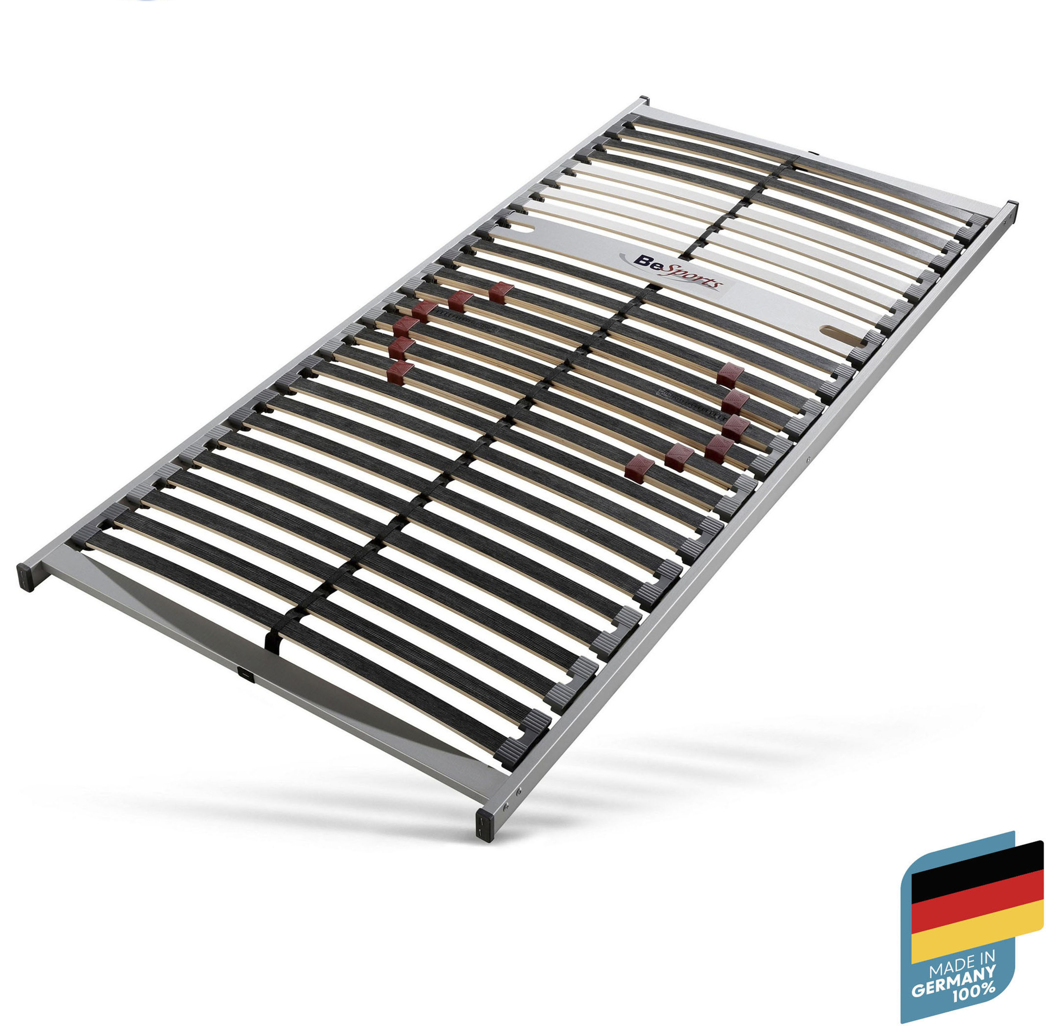 Lattenrost BESPORTS "Lattenrost Duo Powerflex NV, Lattenrost in verschiedenen Größen 90x200", grau, B:140cm H:4,5cm L:200cm, Lattenroste, Lattenrost