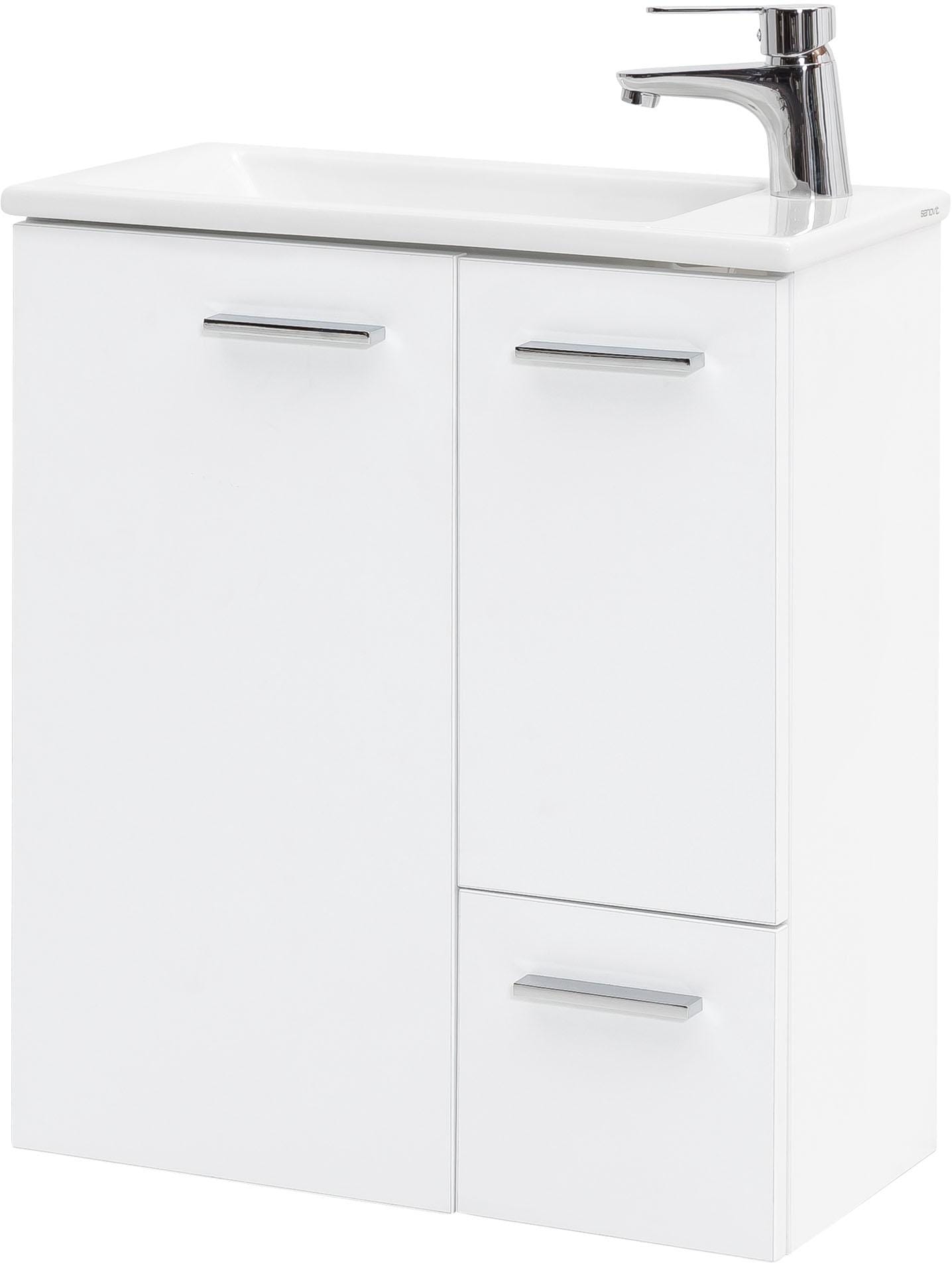 Waschtisch SCHILDMEYER "Matteo", weiß (kreideweiß), B:50cm H:60cm T:25cm, Waschtische, Waschtisch