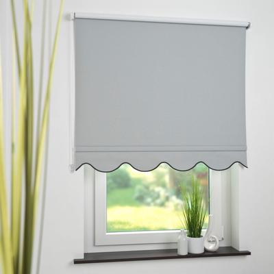 Seitenzugrollo LIEDECO Gr. 1, grau (hellgrau), B:62cm H:180cm, Polyester, Rollos, Volantrollo - Volant Klassik, Fixmaß Image
