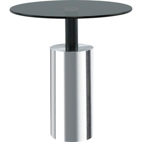 "Beistelltisch KAYOOM ""Beistelltisch Rosanna 525"" Tische grau (grau, silber) Beistelltisch Beistelltische Glas-Beistelltische Tisch runde Glas-Tischplatte"