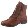 Stiefelette RIEKER, Damen, Gr. 38, braun, Lederimitat, elegant, Schuhe, Schnürstiefelette, Schnürboots mit Reißverschluss an der Außenseite