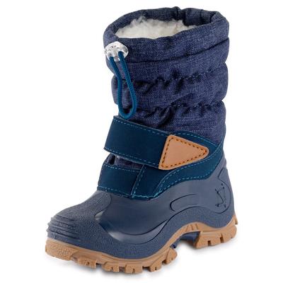Snowboots LURCHI "Finn", Kinder, Gr. 37, blau (navy, gemustert), Synthetik, Textil, sportlich, Schuhe, Winterboots mit Schurwolle, Größenschablone zum Download