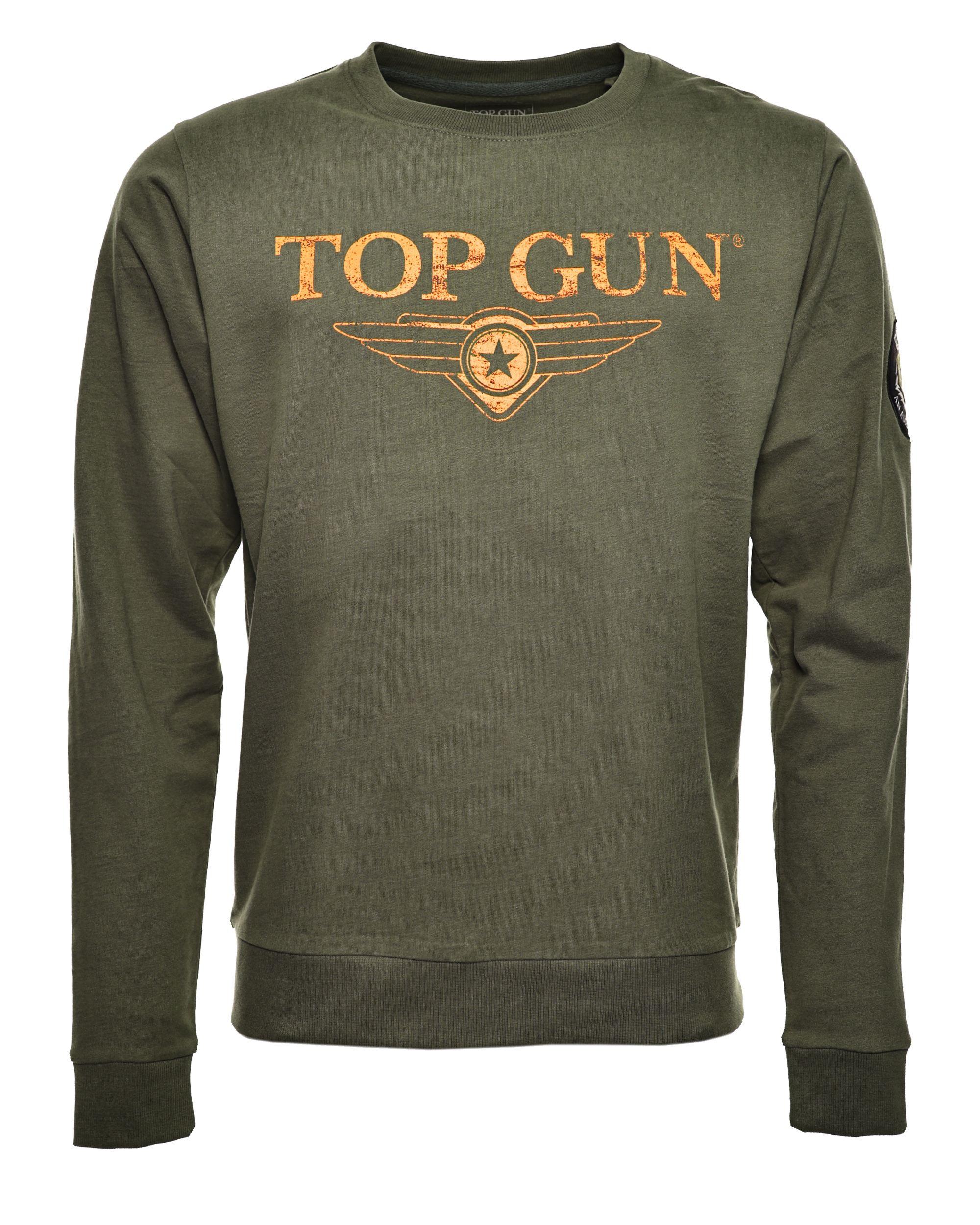 Sweater TOP GUN "TG20213005", Herren, Gr. 54XL, grün (olive), Obermaterial: 100% Baumwolle / 100% Baumwolle, Sweatshirts Image