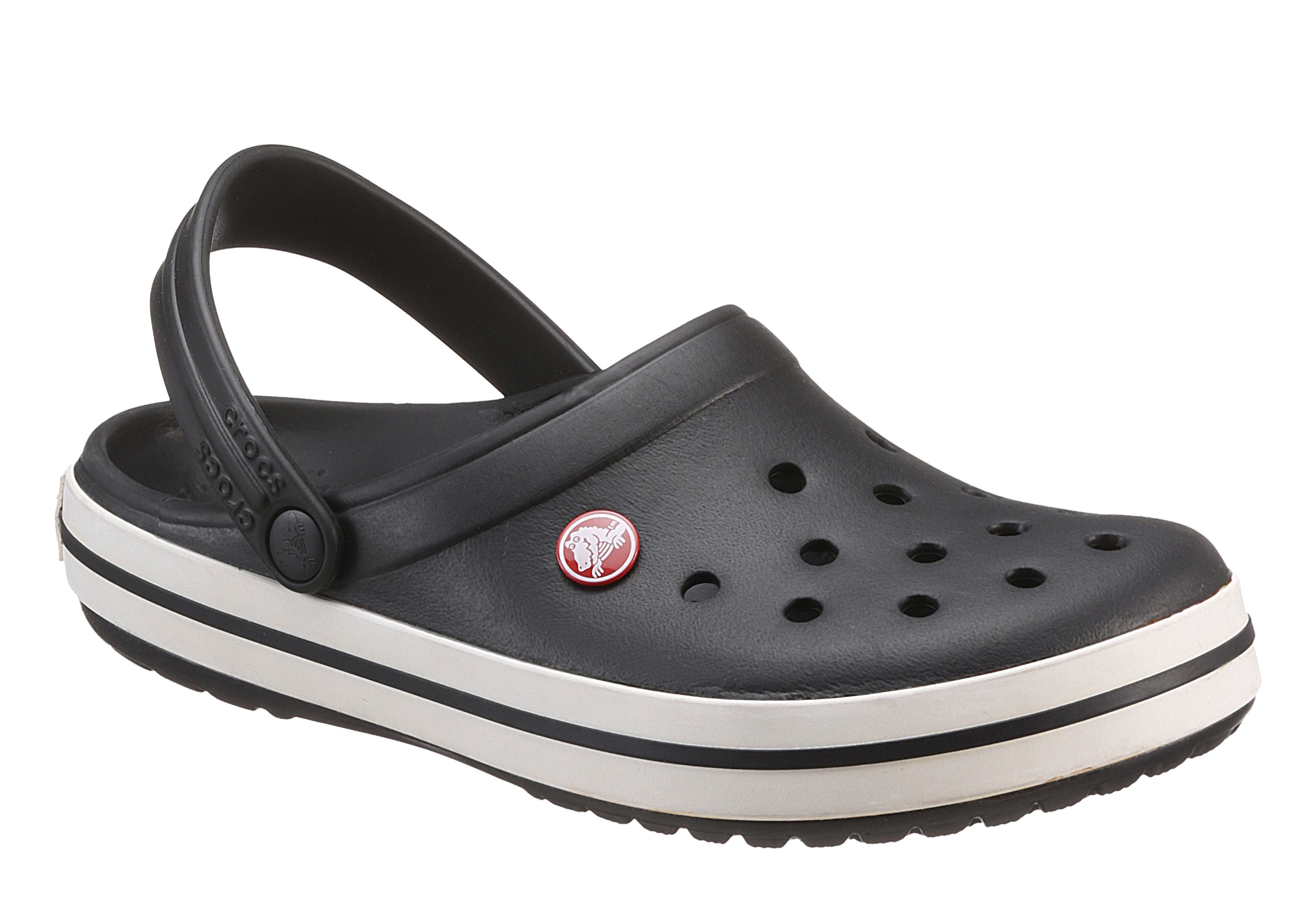 Clog CROCS "Crocband", Herren, Gr. 42, schwarz-weiß (schwarz, weiß), Croslite™, kontrastfarbene Details, Schuhe, Sommerschuh, Gartenschuh, Poolslides, mit farbiger Laufsohle Image