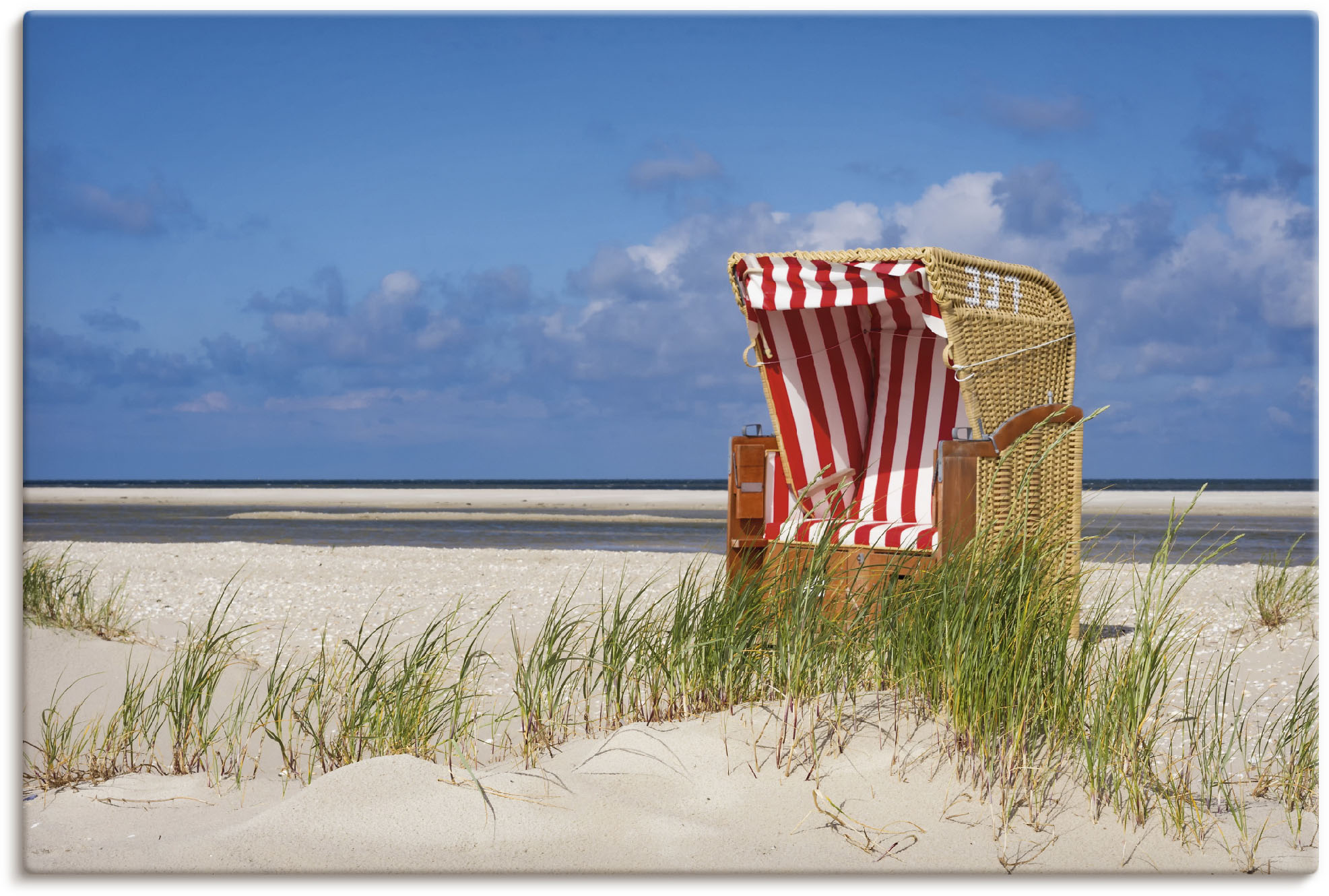 Leinwandbild ARTLAND "Strandkorb 337", bunt (farbe bild(er): bunt), B:30cm H:20cm T:1,8cm, Bilder, Leinwandbild, als Leinwandbild, Wandaufkleber in verschied. Größen