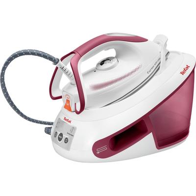 TEFAL Dampfbügelstation "Express Anti-Calc, 2800 W, 1,8 Liter Wassertank, Anti-Kalk-Kollektor", rosa (altrosa, weiß), Dampfbügelstationen, 2800 W, Dauerdampfmenge 120 g/Min, Dampfstoß 400 g/Min, SV8012 Image