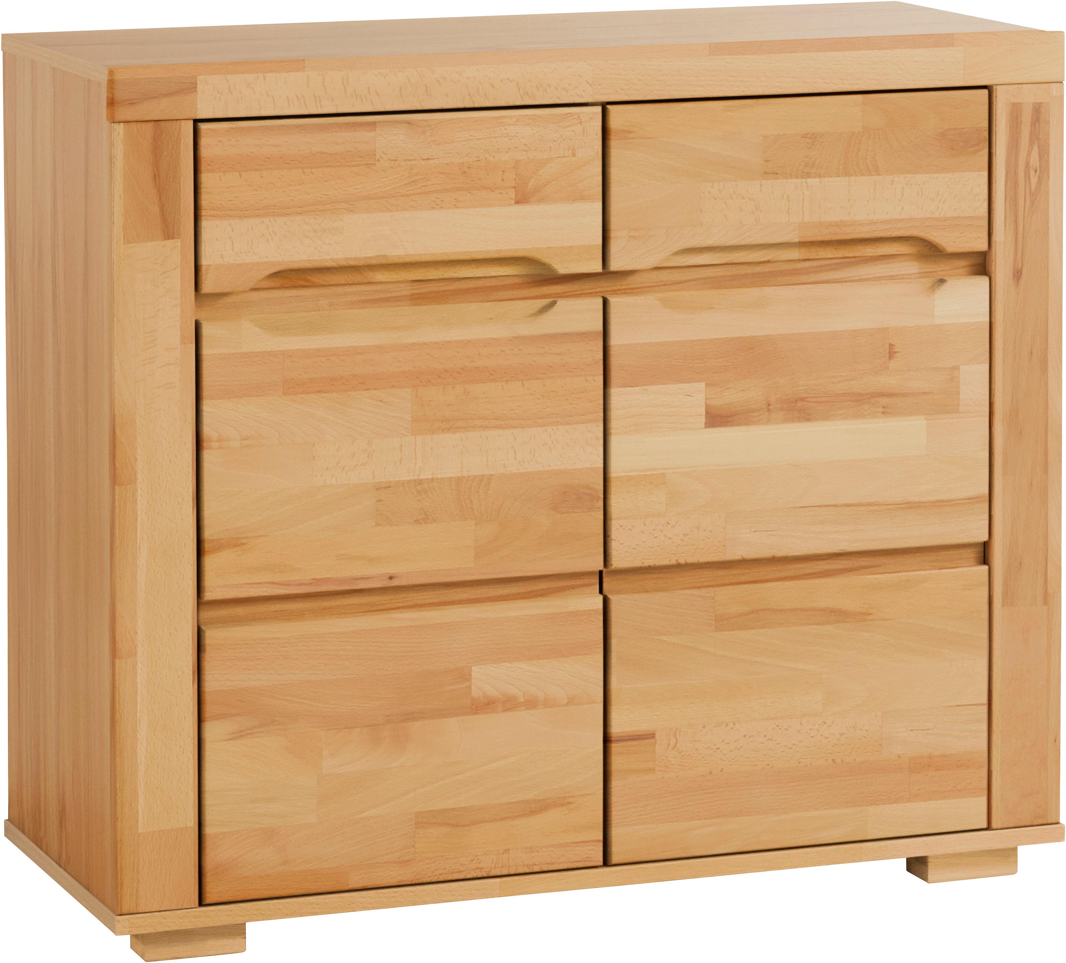 Kommode HOME AFFAIRE "Denis", beige (kernbuche teilmassiv), B:98,5cm H:85cm T:40cm, Holz teilmassiv, Sideboards, Kommode, Breite 98,5 cm