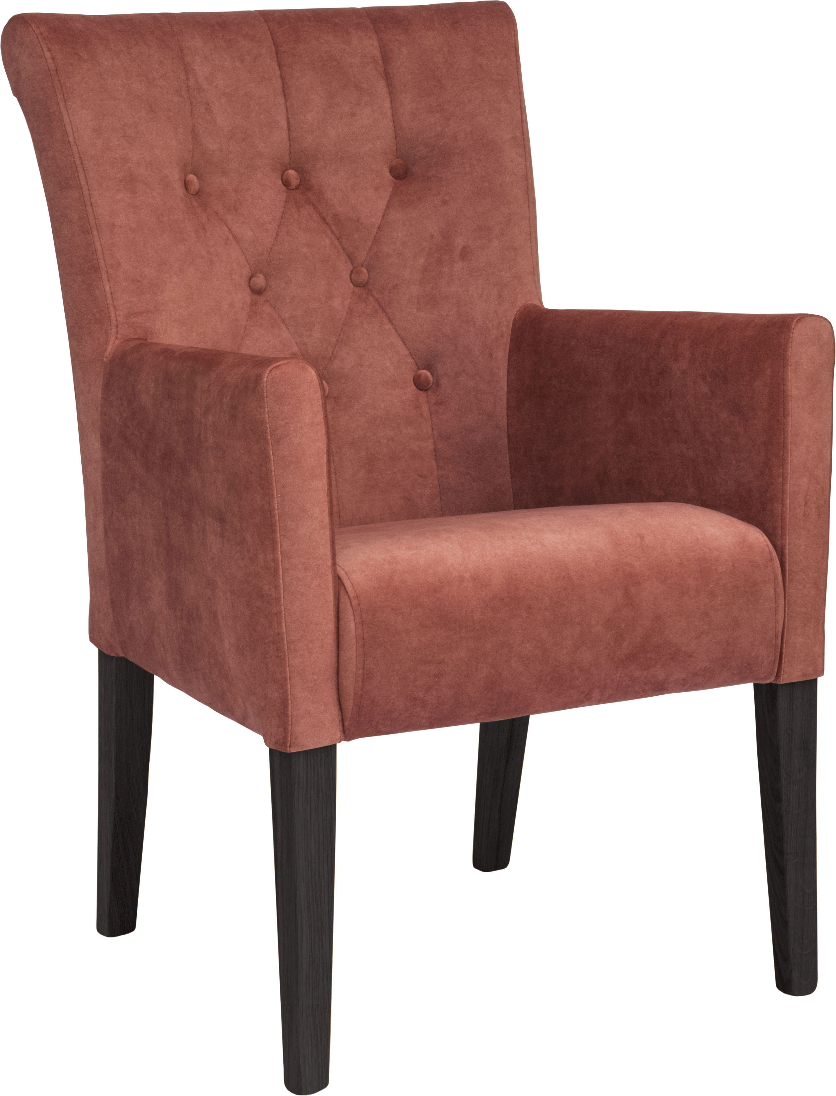 Esszimmerstuhl HOME AFFAIRE "King", rot (rostrot, wenge), B:60cm H:92cm T:65cm, Polyester, Stühle, Esszimmerstuhl, Esszimmerstuhl mit Knopfheftung