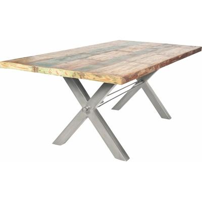 Esstisch SIT "Tops", silber (roheisen lackiert), B:240cm H:78cm T:100cm, Tische, Esstisch Holz-Esstische Küchentisch Rechteckiger Esstisch, aus recyceltem Altholz Image