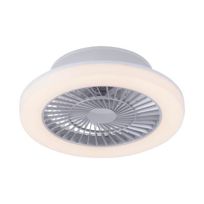 JUST LIGHT LED Deckenleuchte "LEONARD Deckenventilator", grau (stahlgrau), Ø 50cm, Lampen, Deckenlampe, Ventilator, Seri