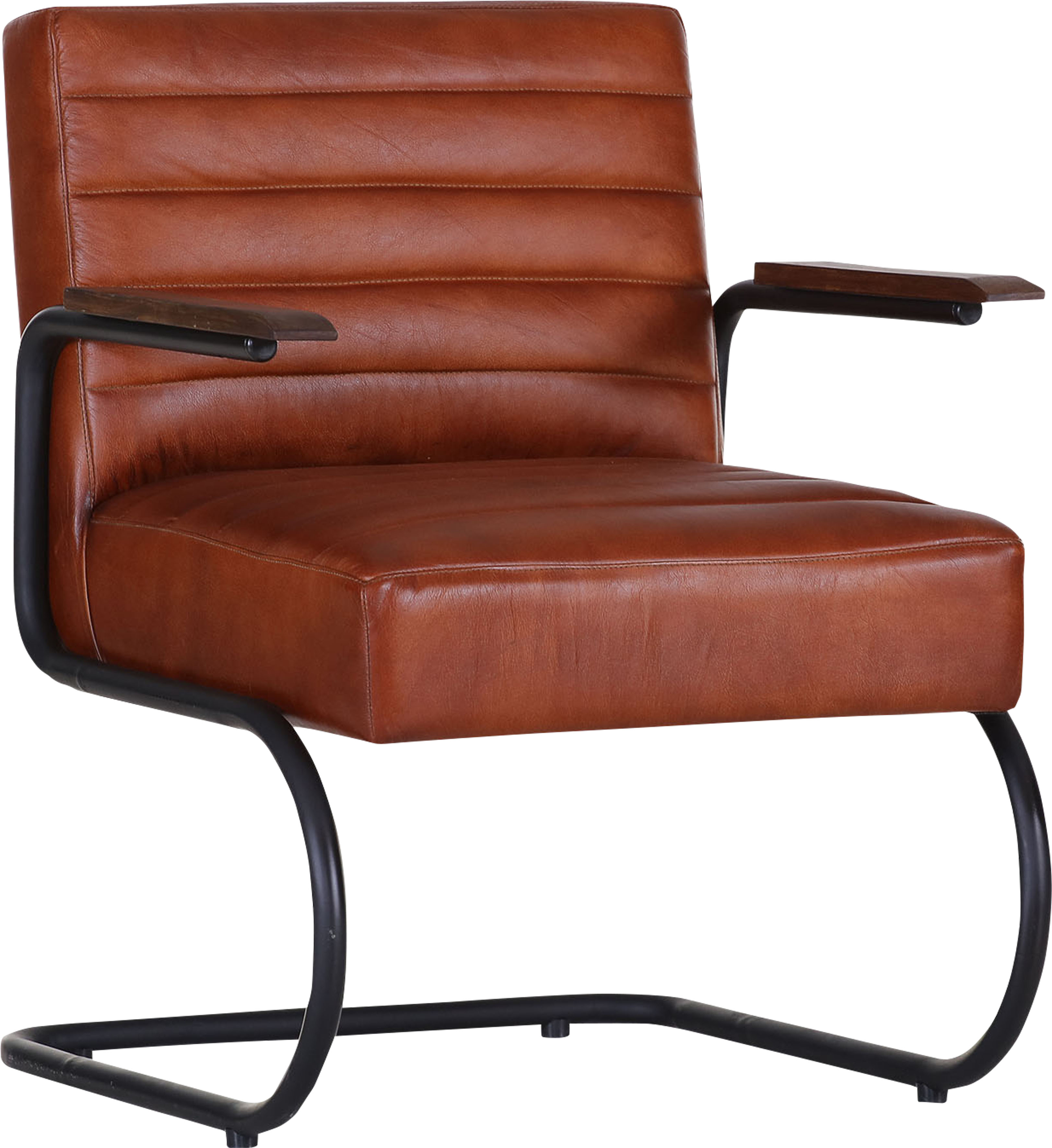 Loungesessel GUTMANN FACTORY "Barcelona", braun (cognacfarben), B:62cm H:78cm T:65cm, Sessel, Ledersessel, Relaxsessel