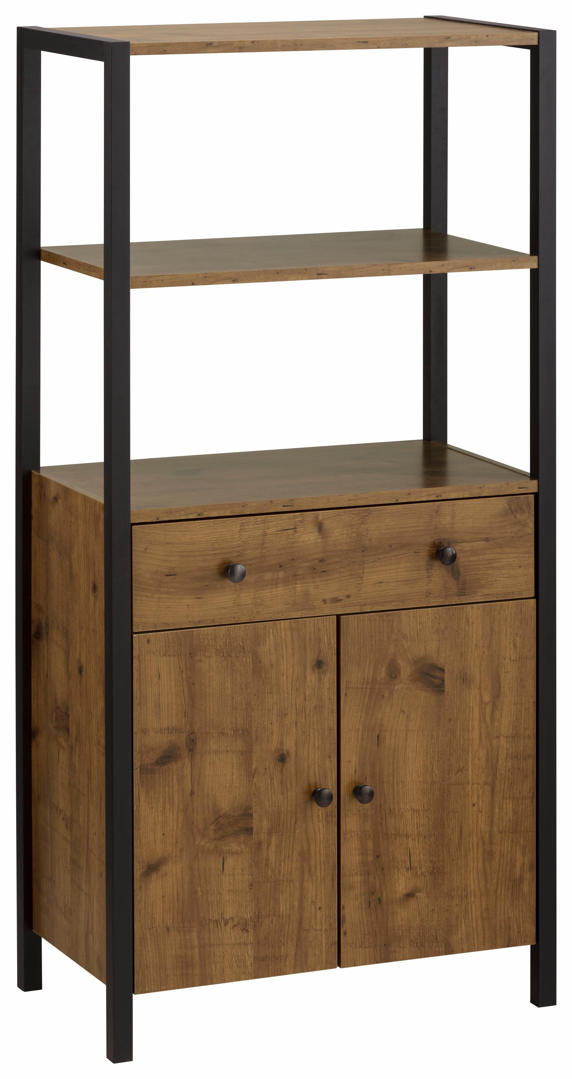 Midischrank HOME AFFAIRE "Chris", braun (pazifik eichefarben), B:61cm H:125cm T:35cm, Holzwerkstoff, Schränke, Midischrank