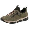 Slip-On Sneaker RIEKER, Damen, Gr. 41, schwarz (khaki, schwarz), Nubuklederimitat, Textil, sportlich, Schuhe Sneaker, Schlupfschuh, Halbschuh, Freizeitschuh mit weicher Innensohle