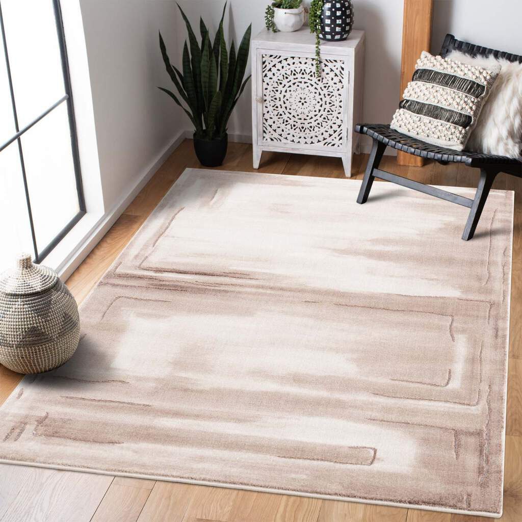 Teppich CARPET CITY "Noa 9261", beige, B:200cm H:11mm L:290cm, Kunstfaser, Teppiche, Läufer, Kurzflor, Modern, Weicher Flor, Pflegeleicht, Wohnzimmer Image