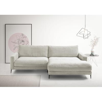 Ecksofa INOSIGN "Downtown, B/T/H: 272/190/84 cm L-Form", grau (hellgrau), B:272cm H:84cm T:190cm, 88% Polyester, 12% Polyacryl, Sofas, weicher Sitzkomfort auch in Cord und Bouclé, incl. Zierkissen Image