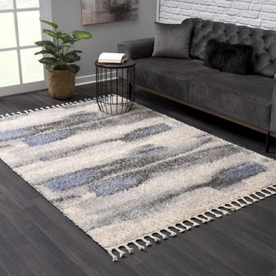 Hochflor-Teppich SANAT "Versay 1506", grau, B:160cm H:45mm L:230cm, Kunstfaser, Teppiche, Wohnzimmer, Langflor, Shaggy Teppich Image