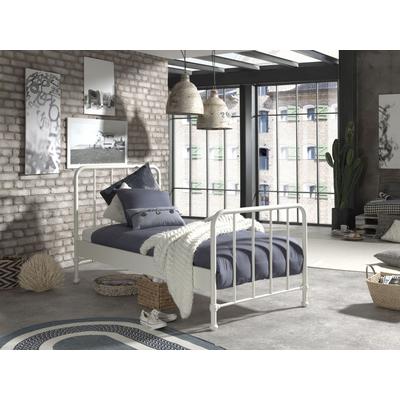 Jugendbett VIPACK "Bronxx, Einzelbett 90/200, sehr stabil, romantische Optik", weiß, B:96,5cm H:110cm L:206cm, Betten, Kinderbett Jugendbett, Oberfläche pulverbeschichtet, verschiedene Farben zur Wahl Image