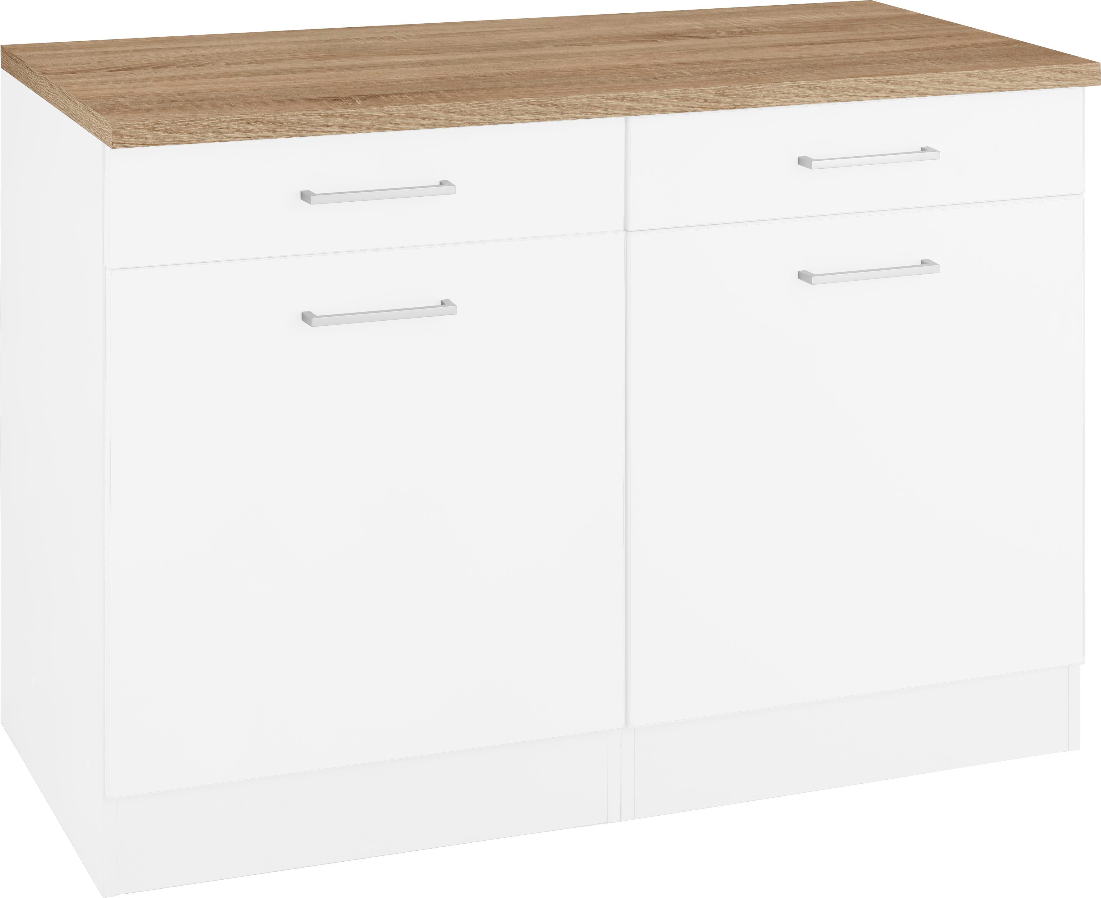 Unterschrank KOCHSTATION "KS-Visby", weiß, B:120cm H:85cm T:60cm, Schränke, Breite 120 cm Image