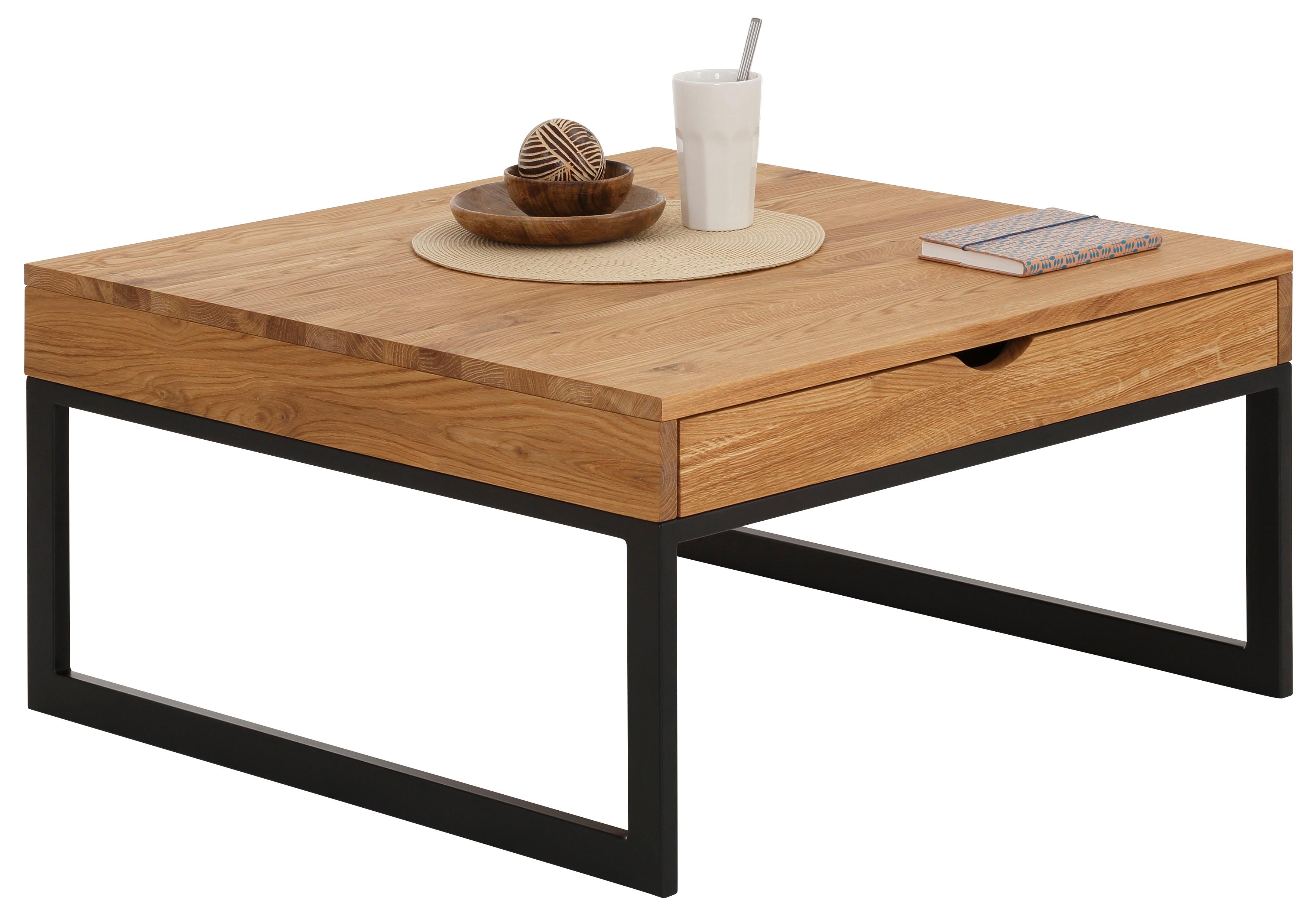 Couchtisch HOME AFFAIRE "Betula", schwarz (natur, schwarz), B:80cm H:40cm T:80cm, Tische, Couchtisch