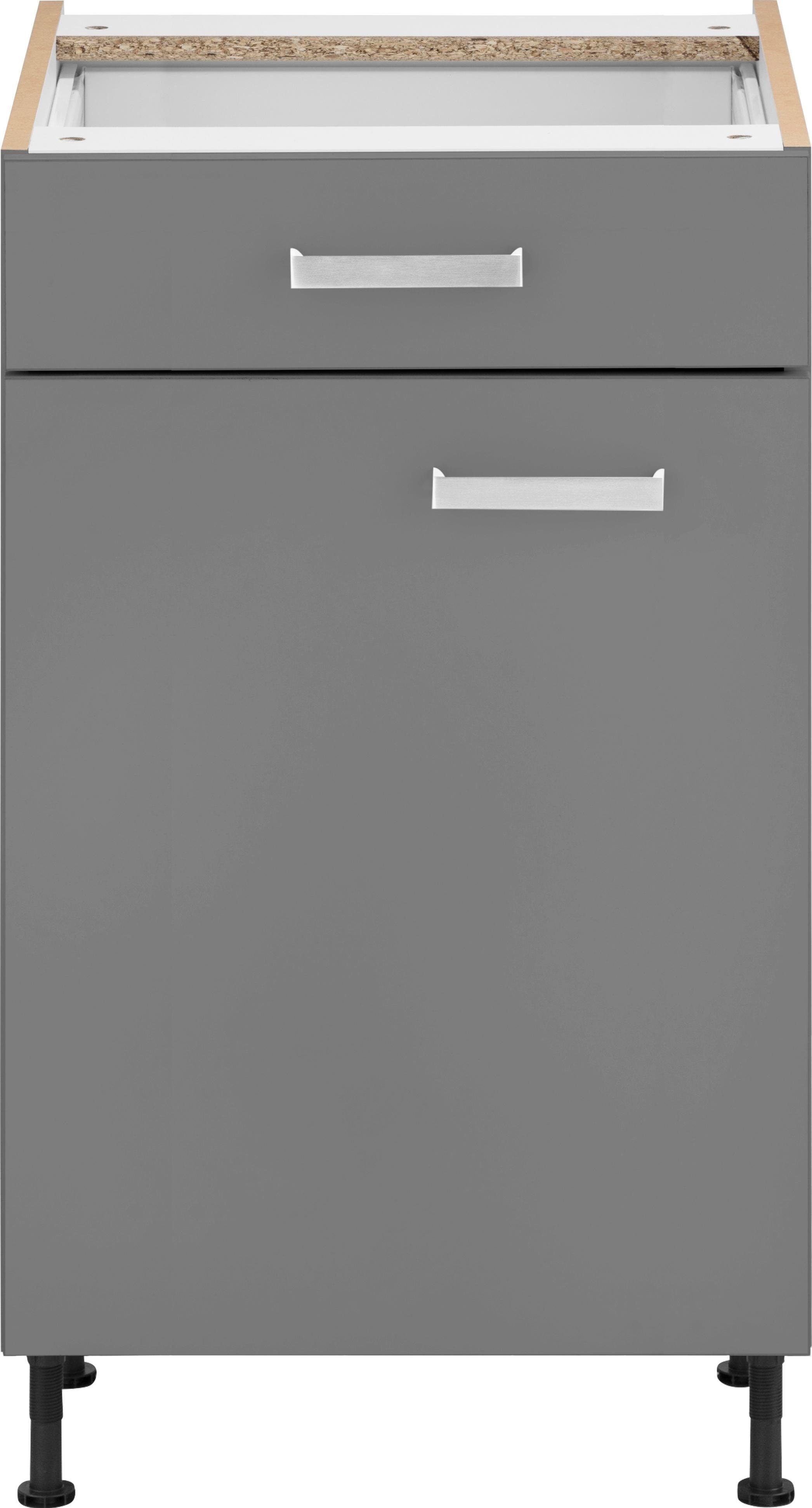 Unterschrank OPTIFIT "Parma", grau (basaltgrau), B:60cm H:87cm T:58,4cm, Holzwerkstoff, Schränke, Breite 60 cm Image