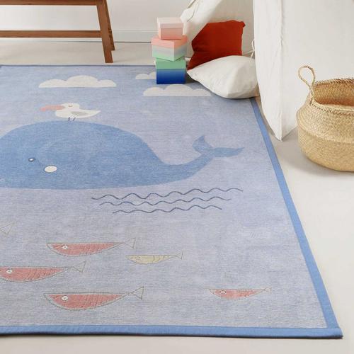 "Kinderteppich ESPRIT ""Whale Buddy ESP-005"" Teppiche Gr. B/L: 140 cm x 200 cm, 10 mm, 1 St., blau Kinder Kinderzimmerteppiche"