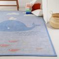 Kinderteppich ESPRIT "Whale Buddy ESP-005" Teppiche Gr. B/L: 140 cm x 200 cm, 10 mm, 1 St., blau Kinder Kinderzimmerteppiche Wendeteppich, Tiermotiv oder Sternenhimmel, Kinderzimmer