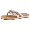 Zehentrenner TAMARIS "AVRIL", Damen, Gr. 36 (3,5), beige, Textil, Lederimitat, sportlich, Schuhe, Sommerschuh, Flats, Schlappen mit T-Logoanhänger, Topseller
