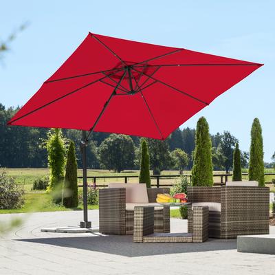 Ampelschirm SCHNEIDER SCHIRME "Rhodos Junior", rot, Obermaterial: 100% Polyester, Standschirme, rot, quadratisch, ohne Wegeplatten Image