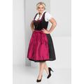 Dirndl SHEEGO "Große Größen" Gr. 46, Normalgrößen, schwarz (schwarz, rot) Damen Kleider Große Größen