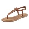 Zehentrenner LASCANA, Damen, Gr. 41, braun (camelfarben, goldfarben), Obermaterial: 100% Schafsleder. Futter: 100% Rindsleder. Decksohle: 100% Ziegenleder. Laufsohle: 100% Synthetik, unifarben, modisch, Schuhe, Sandale, Pantolette aus Leder mit...